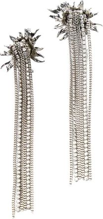 Alexander McQueen Accessoires, Dames, Grijs, ONE Size, Sunflower Oorbellen