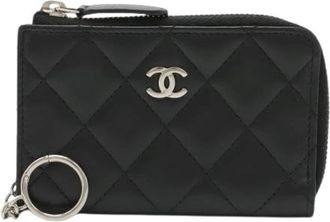 Chanel Pre-owned Matelasse Lamsleer Munthouder - Dames - Vintage Accessoires - Zwart - ONE Size - Leer - Vintage