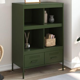 vidaXL Credenza Verde Oliva 68x39x101,5 cm in Acciaio - Vidaxl