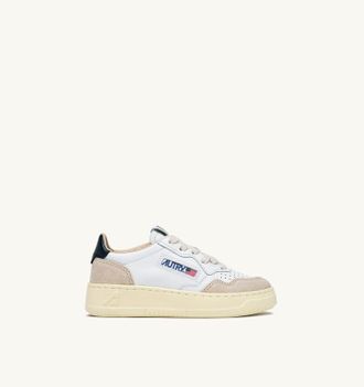 Autry MEDALIST KIDS LOW SNEAKERS IN WHITE AND BLUE SPACE SUEDE