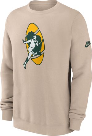 Nike Green Bay Packers Rewind Club Nike Mens NFL Pullover Crew in Brown | NKPU05Y7TV-SP5