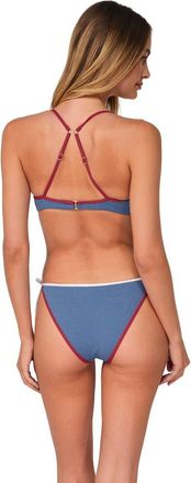 Swim Systems Kit Tie Side Bikini Swim Bottoms in Banner Blue Lurex at Nordstrom, Size X-Small
