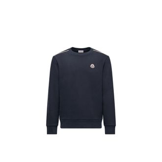 Moncler Moncler Logo Patch Cotton Sweatshirt, Men, Blue, Size: S