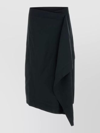 Ami wool skirt asymmetric hem draped detail