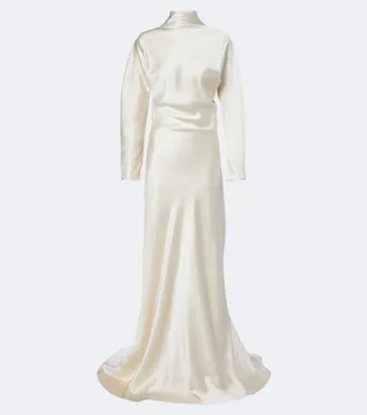 R&oacute;he R&oacute;he Vestido de novia de sat&eacute;n drapeado