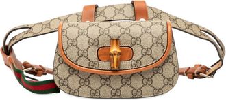 Gucci 2016-2025 Mini GG Supreme Web Bamboo 1947 belt bag - Marrone