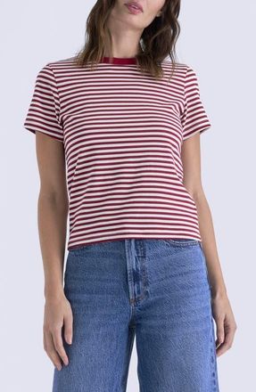 Pistola Denim Alba Cotton T-Shirt in Racer Red Stripe at Nordstrom, Size X-Small