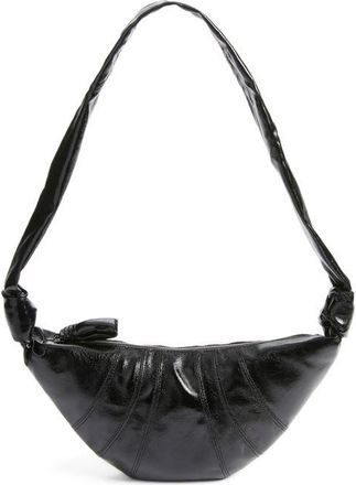 Christophe Lemaire Small Croissant Coated Cotton Crossbody Bag in Black at Nordstrom
