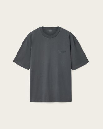 AllSaints Xander Flocked Logo Oversized T-Shirt