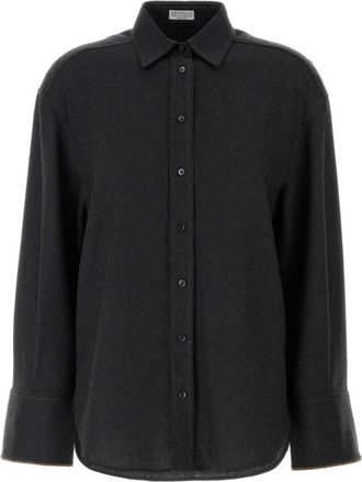Brunello Cucinelli Grey Relaxed Solid Shirt