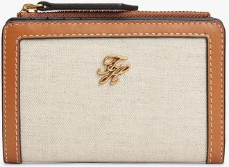 Tommy Hilfiger Womens Script Monogram Canvas Bifold Wallet - Brown