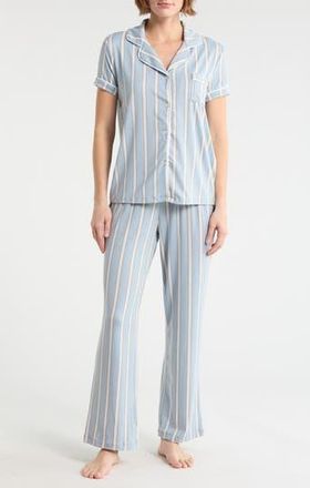 Tart Mana 3-Piece Jersey Pajamas in Morning Stripe Blue at Nordstrom Rack, Size X-Large