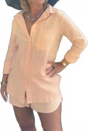 bobi Peachy Sorbet Cotton Gauze Set In Beige