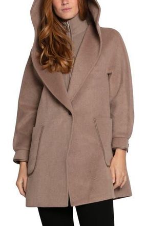 Belle & Bloom Next To You Coat with Rib Knit Bib in Brown at Nordstrom Rack, Size Medium