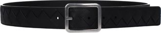 Bottega Veneta Herrens G&uuml;rtel aus schwarzem Leder