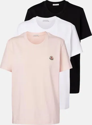 Moncler Set di 3 T-shirt in jersey di cotone