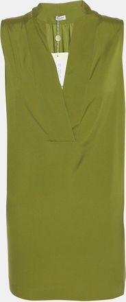 Agnona Green Crepe Sleeveless Tops