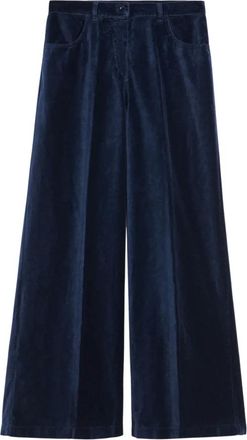 Aspesi Broeken, Dames, Blauw, S, Wide Palazzo Broeken