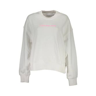 Calvin Klein Sweatshirts, female, White, XL, White Cotton Women Jumper