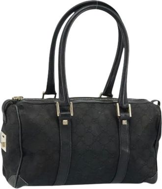 Gucci Pre-owned Shoulder Bags, female, Black, Size: ONE SIZE Pre-owned Canvas Shoulder Bag