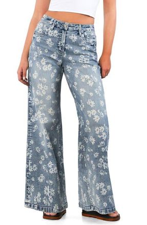 HINT OF BLU Daisy Wide Leg Jeans in Nora Blue at Nordstrom, Size 28