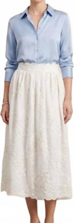 Dreamcatcher Bohemian Maddy Midi Skirt In Ivory
