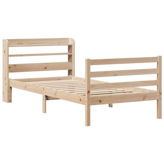 Berkfield Home Beautiful Bed Frame with Headboard without Mattress 75x190 cm Sma in Light Tan | Size: Small Single
