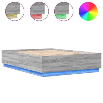Berkfield Home Bed Frame with LED without Mattress Grey Sonoma 160x200 cm