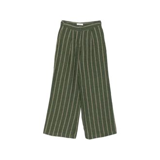 Jcsophie Leroy Striped Palazzo Trousers - female - JC Sophie - Wide Trousers - Green - XS - Trousers