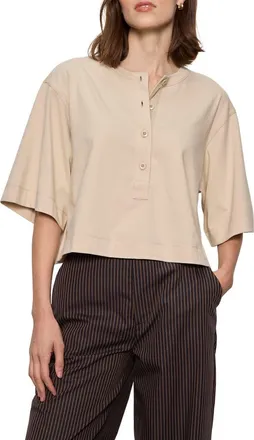 Sanctuary Freya Placket Top in Dark Opal White at Nordstrom, Size X-Large
