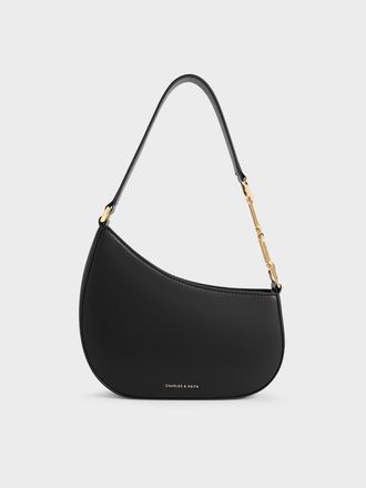 Charles & Keith Agatha Chain-Accent Shoulder Bag