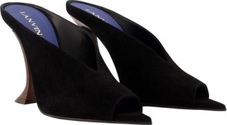 Lanvin Womens Midnight Step Pumps - Lanvin Leather Black Calfskin Shoes