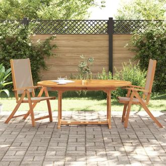 vidaXL Vidaxl - Sedie da Giardino Pieghevoli 2 pz Massello Acacia e Textilene