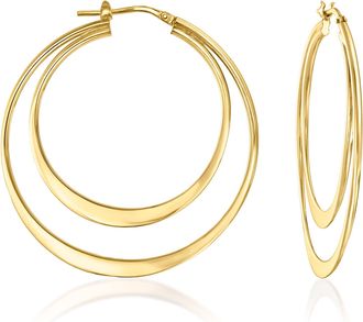 Ross-Simons Italian 18kt Gold Over Sterling Double-Hoop Earrings