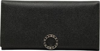 Bulgari Black Leather Long Wallet (Bi-Fold) (Pre-Owned)