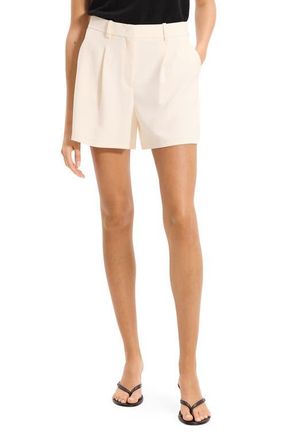 Theory Admiral Pleated Shorts in Rice - Y0C at Nordstrom, Size 10