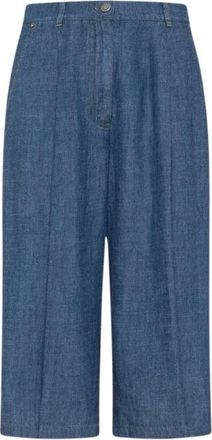 Momoni Dames, Korte broeken, Blauw, Maat: 2XS Linnen