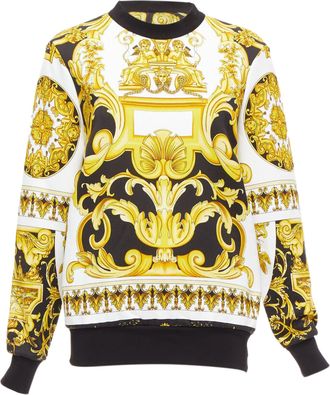 Versace Barocco Tribute print cotton crew sweater