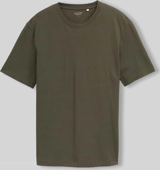 Tom Tailor Regular Fit T-Shirt aus Baumwoll-Mix in Oliv, Gr&ouml;&szlig;e XXXL