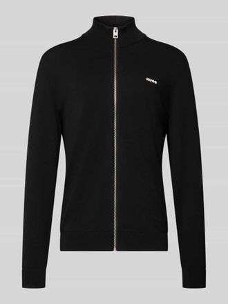 HUGO BOSS Regular Fit Strickjacke aus reiner Baumwolle Modell SAN JACOMO in Black, Gr&ouml;&szlig;e XXL