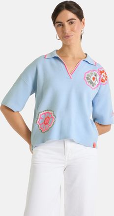 Lieblingsst&uuml;ck Polokragenpullover LIEBLINGSST&Uuml;CK TainaL, Damen, Gr. 34, skyblau, Strick, Obermaterial: 50% Viskose, 28% Polyester, 22% Nylon, bestickt, gemustert, me