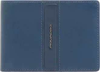 Piquadro Portemonnee met Flip-Up ID-venster - Heren - Portefeuilles - Blauw - ONE Size - Leer - Accessoires