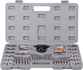 OEM Juego De 60 Matrices Est&aacute;ndar Internas Y Externas En Acero De Aleaci&oacute;n M&eacute;trico Y Sae, Roscas Gruesas Y Finas