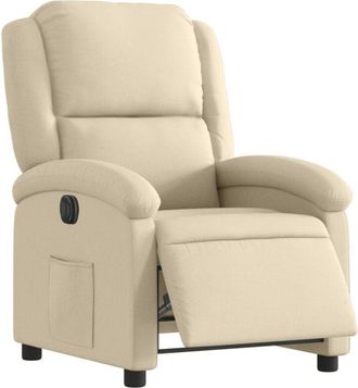 vidaXL Sillón reclinable eléctrico de tela crema vidaXL
