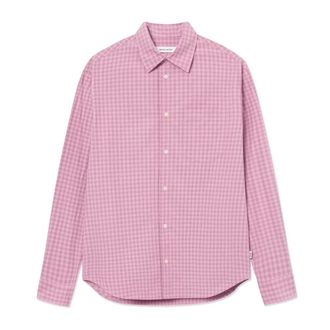 Wood Wood Nico Shirt - Heren - Casual Overhemden - Roze - L - Katoen - Overhemden