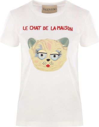 Valentino Le Chat De La Maison Cotton T Shirt