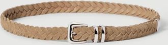Brunello Cucinelli Reversed calfskin braided belt with tip in Hazelnut at Nordstrom, Size 115