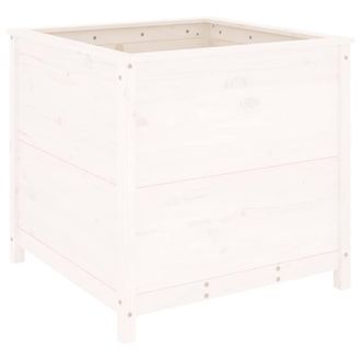Berkfield Home Garden Planter White 82.5x82.5x78 cm Solid Wood Pine