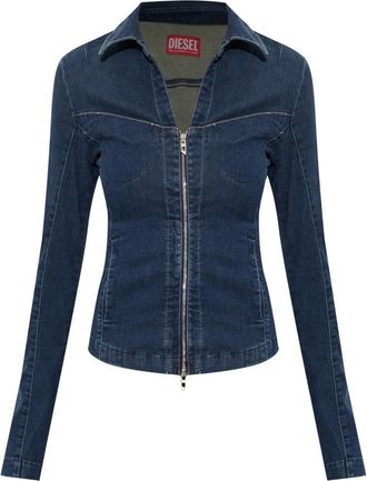 Diesel De-Quinor-S1 Shirt - Dames - Spijkeroverhemden - Blauw - S - Katoen - Overhemden