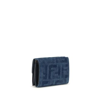 Fendi FF Monogram Jacquard Wallet - Blue